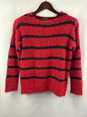 Women’s Relativity Small Bright Red & Black Stripe Sweater